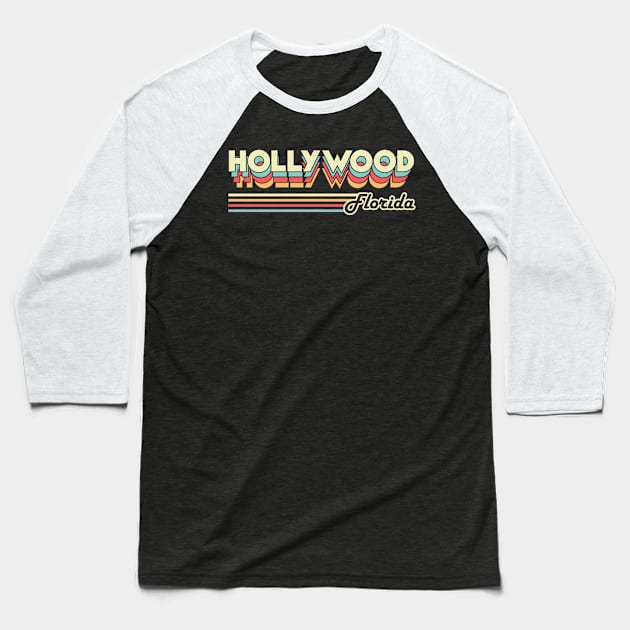 Hollywood town retro Baseball T-Shirt by SerenityByAlex